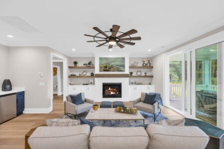 main living room of tidewater 2 home