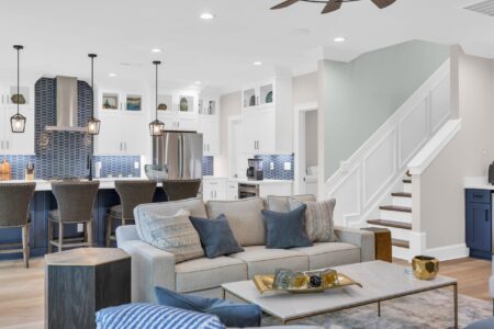 kitchen and main living room of tidewater 2 home